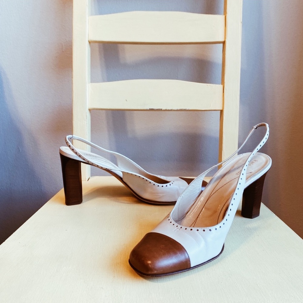 Vintage Kate Spade Cap Toe Sling Back Heels
